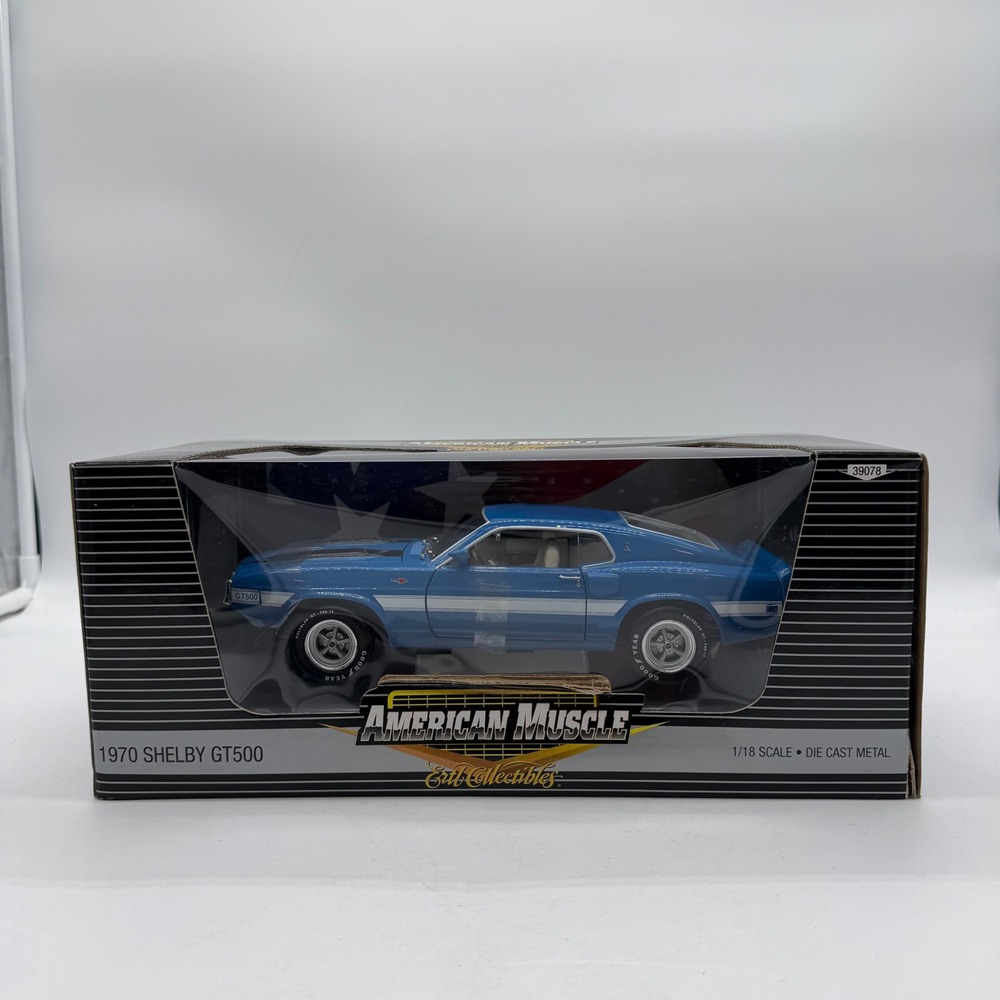 ERTL 39078 American Muscle 1970 Shelby GT500 Blue 1:18 Scale Die Cast Metal Car